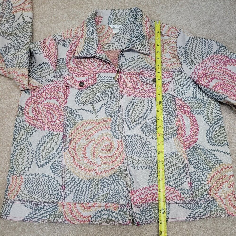 Christopher Banks Long Sleeve Full Zip Lightweight Floral Jacket Size XL - Picture 7 of 7